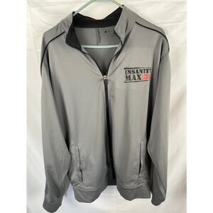 Insanity Max 30 Men's Gray Full Zip Track Jacket Workout Athletic Fitness Size L